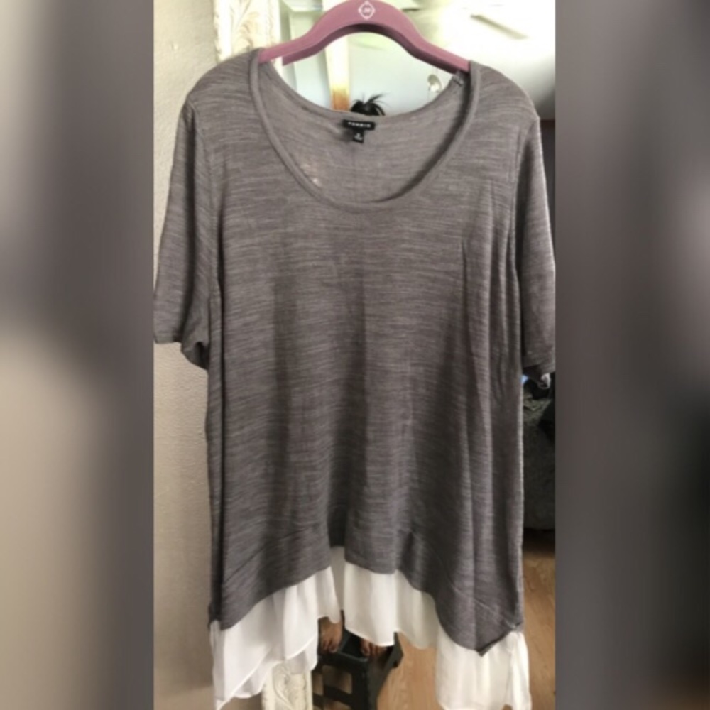 Short Sleeve Overlay Blouse